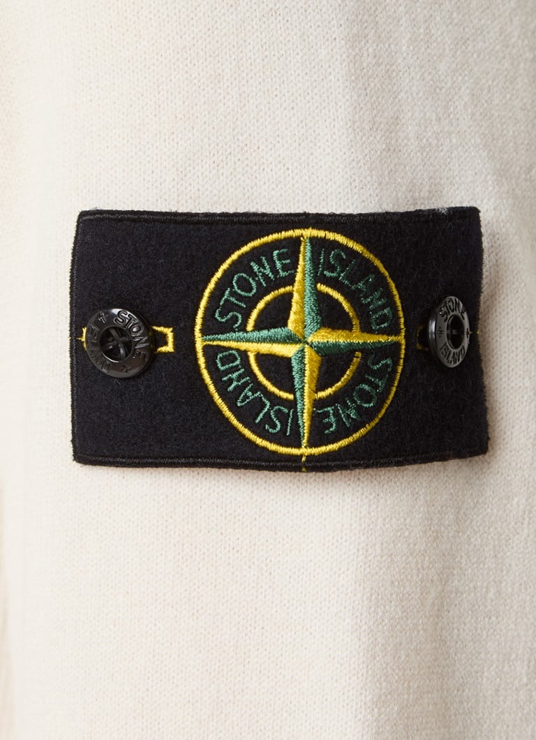 Stone Island 81155 fine knitted sweater in wool blend with stand-up collar