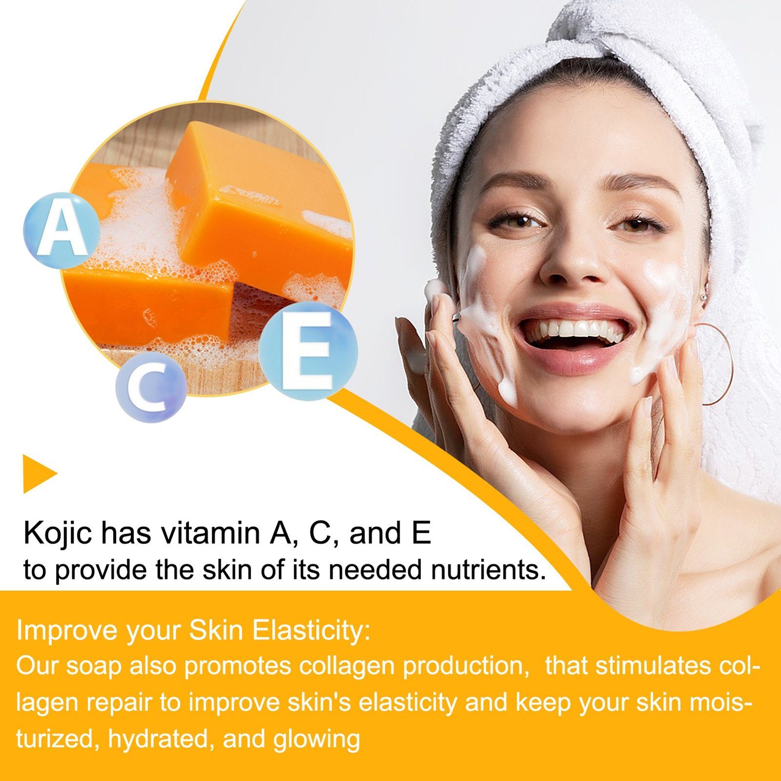 XDeer Seifen-Set Skin Lightening Kojie San Skin Lightening (2 Seifen : 2x65g), Hautaufhellende Seife mit Kojisäure von Kojic Acid Soap