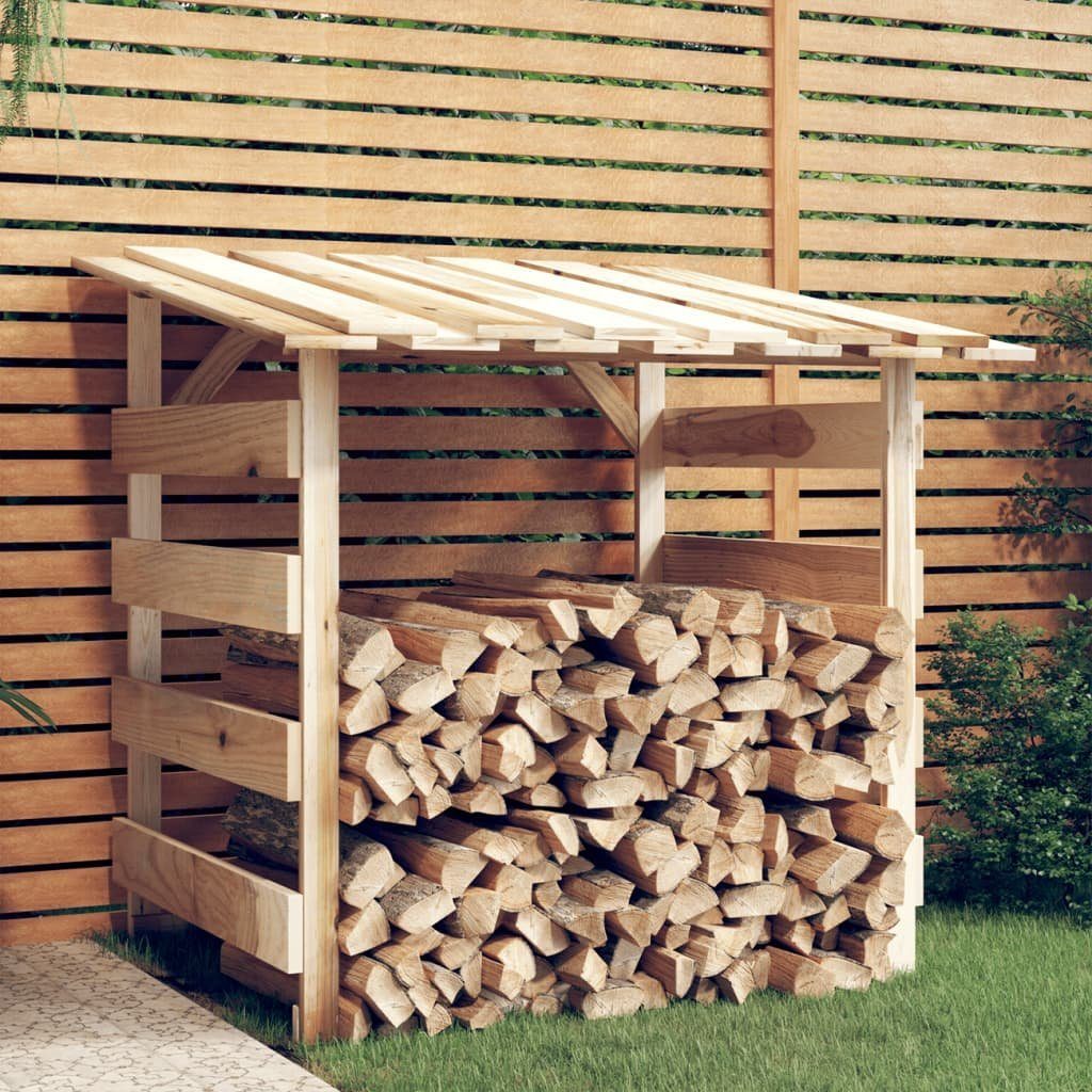 DOTMALL Kaminholzregal Kaminholzunterstand mit Dach aus Kiefernholz, 100x90x200 cm