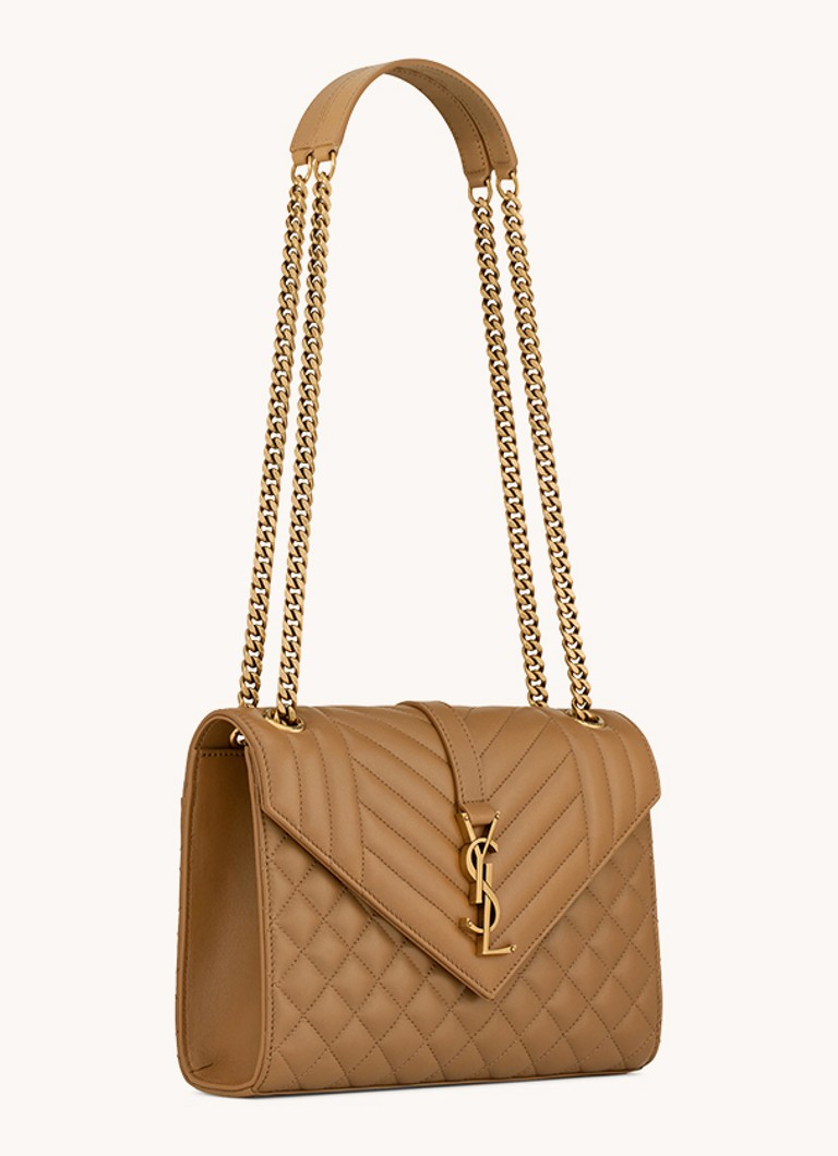 Borsa a tracolla media Saint Laurent Envelope in pelle di agnello trapuntata