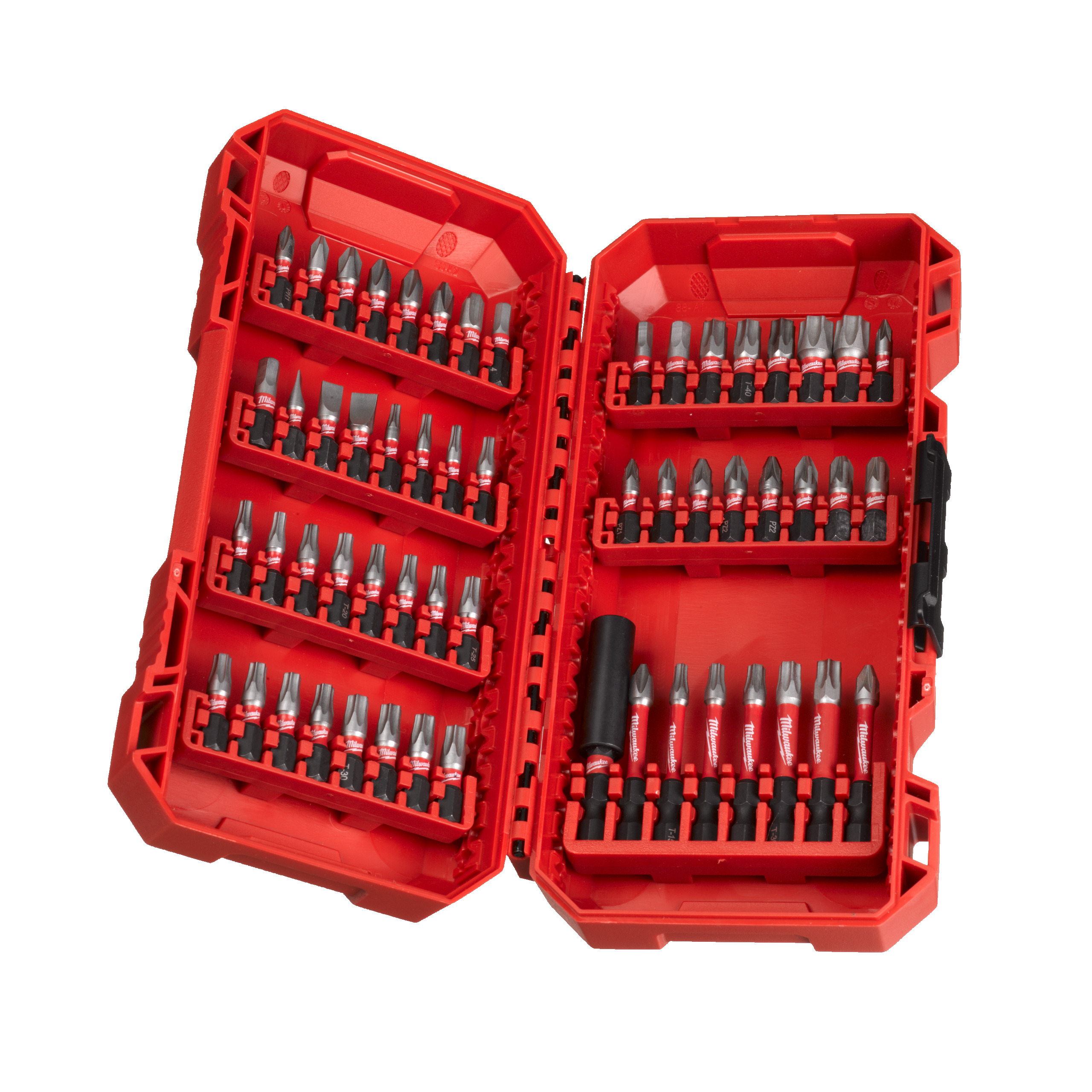 Milwaukee Accessoires 4932492006 Coffret de mèches SHOCKWAVE PACKOUT Ready Box 48 mèches de 25 mm et 7 mèches de 50 mm et 60 mm Porte-mèches