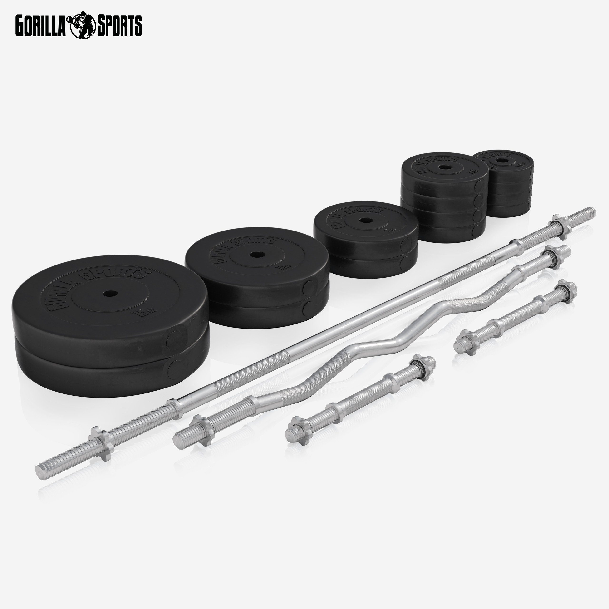 GORILLA SPORTS Multipresse Verstellbare Hantelablage, Latzugturm, Butterfly, Curlpult, Beincurler