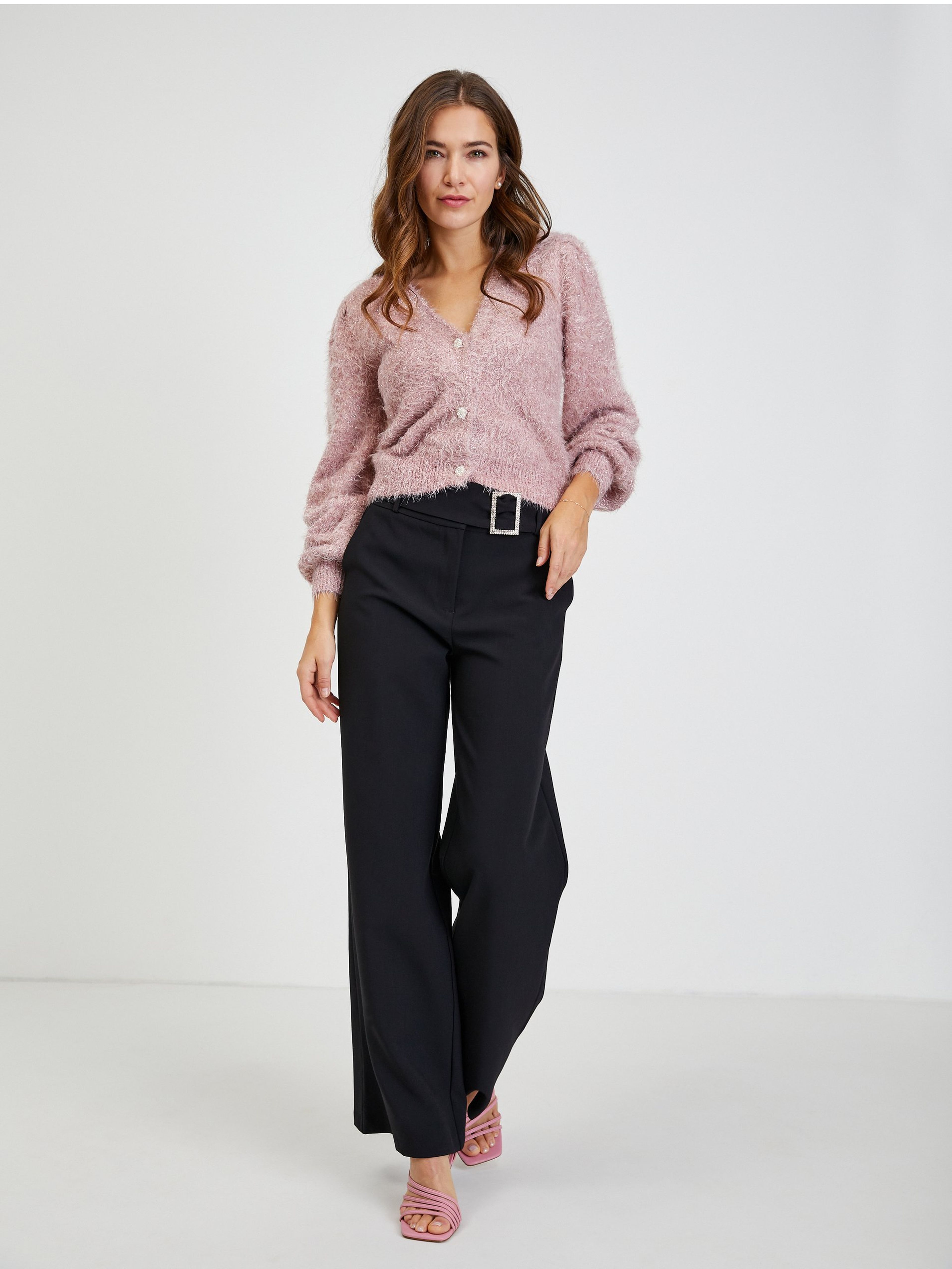 Rosa Damen Cardigan mit metallischen Fasern ORSAY