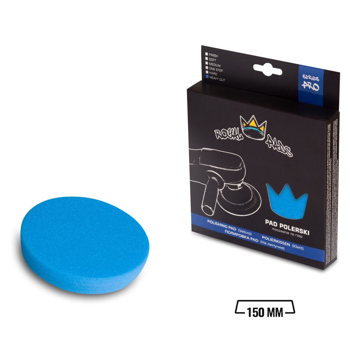 Royal Pads - PRO Heavy Cut Schaum-Polierpad 150mm blau