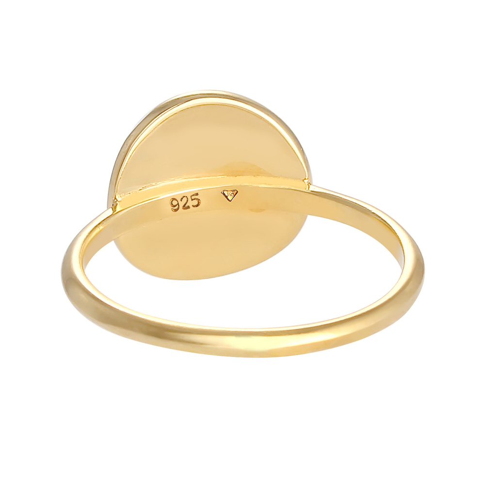 Elli Elli Bague Plaquette pour dames tendance martelée en argent sterling 925 Bague