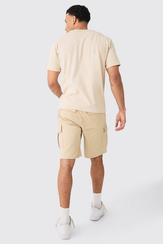 Lockere Cargo-Shorts mit elastischem Bund