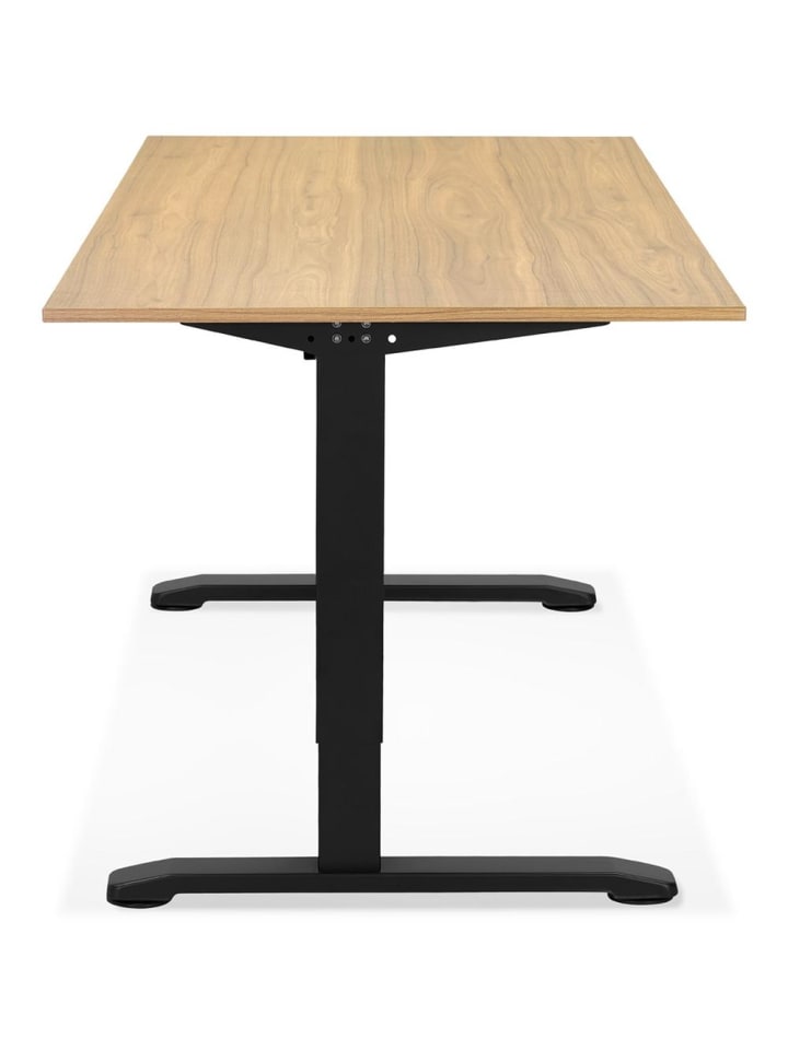 KADIMA DESIGN Schreibtisch höhenverstellbar 160x80 cm, Homeoffice in Beige-Schwarz günstig kaufen