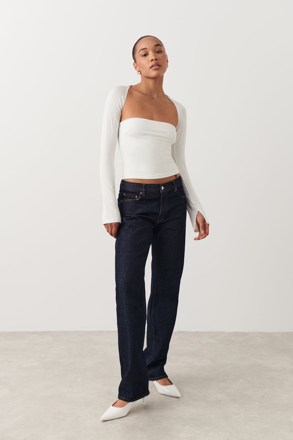 Soft touch square neck top