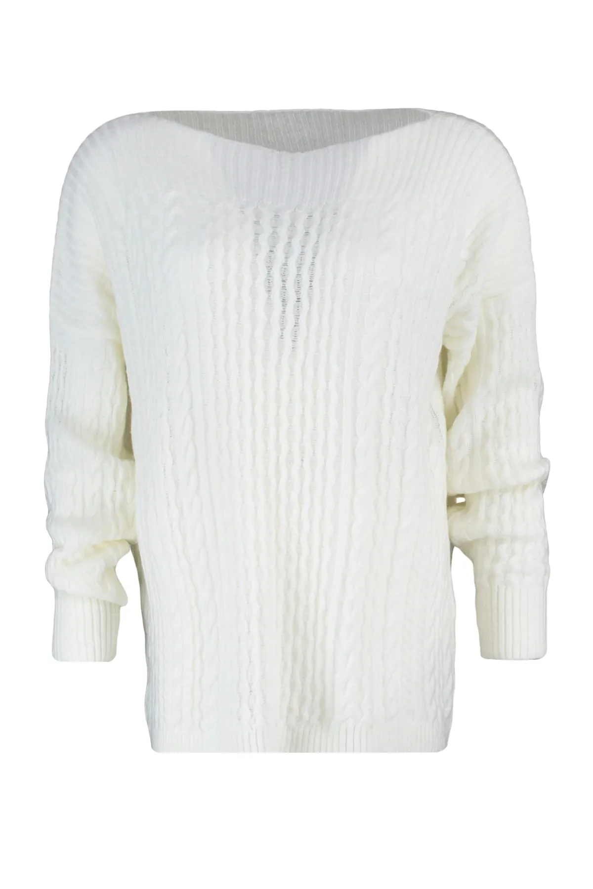 Trendyol Curve  Ecru-Strickpullover TBBAW23AN00014