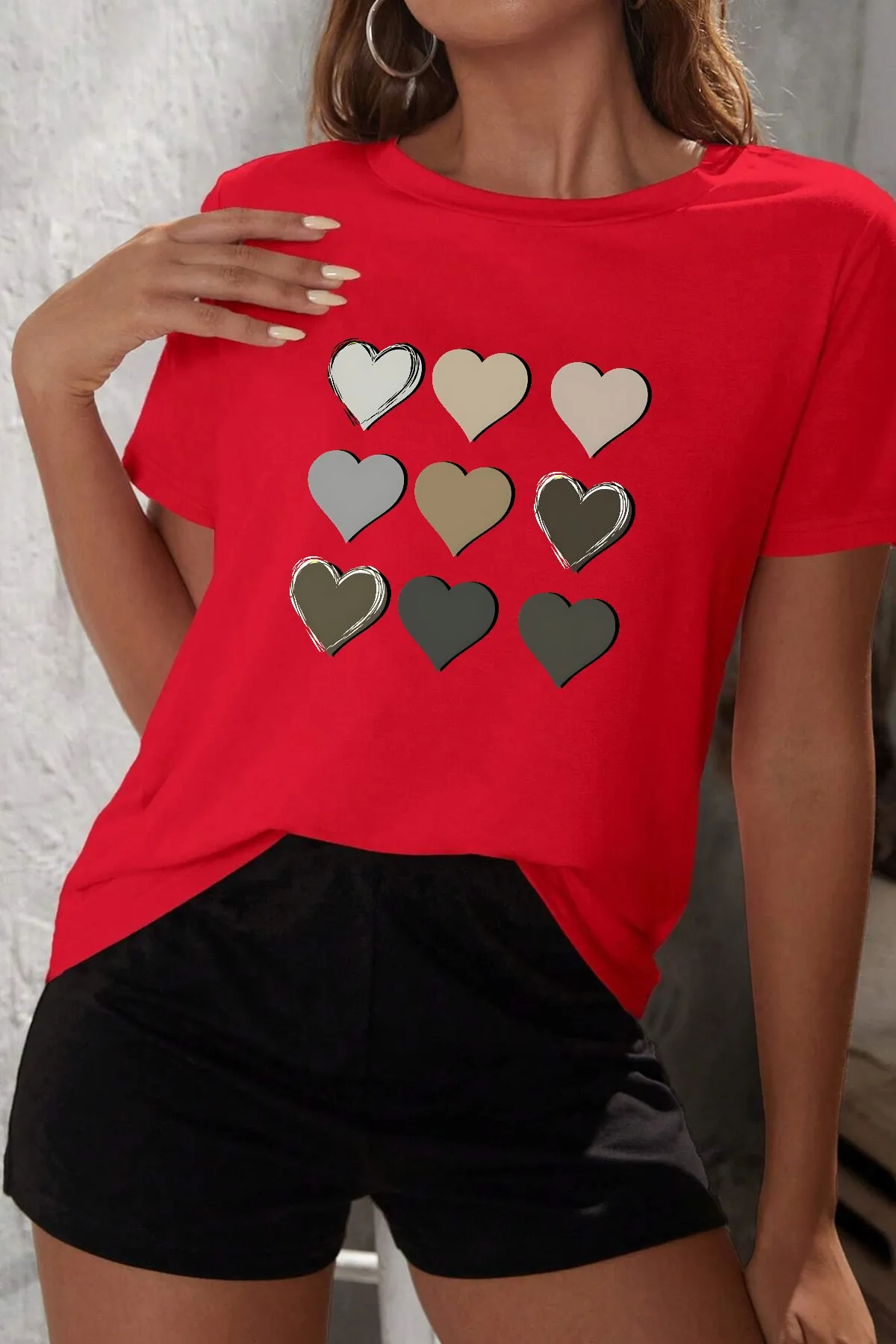uyguntarz  Shorts-Set mit Herz-Print