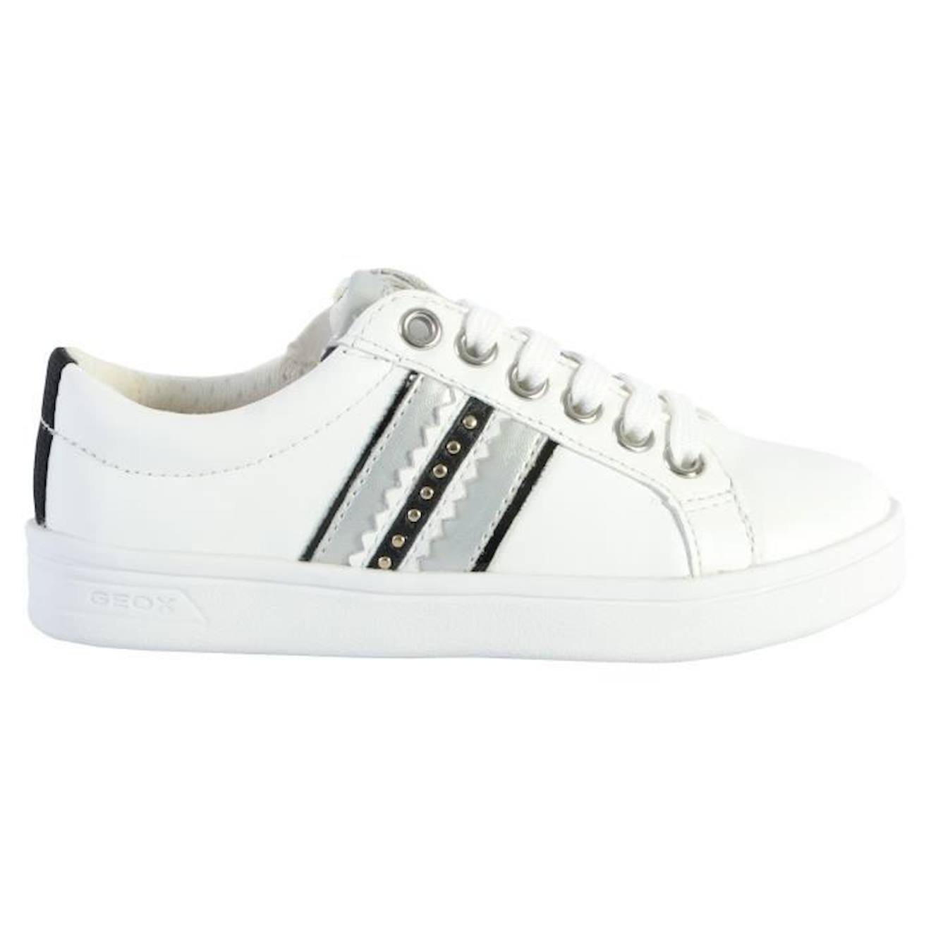 Basket Cuir Enfant Geox Djrock blanc