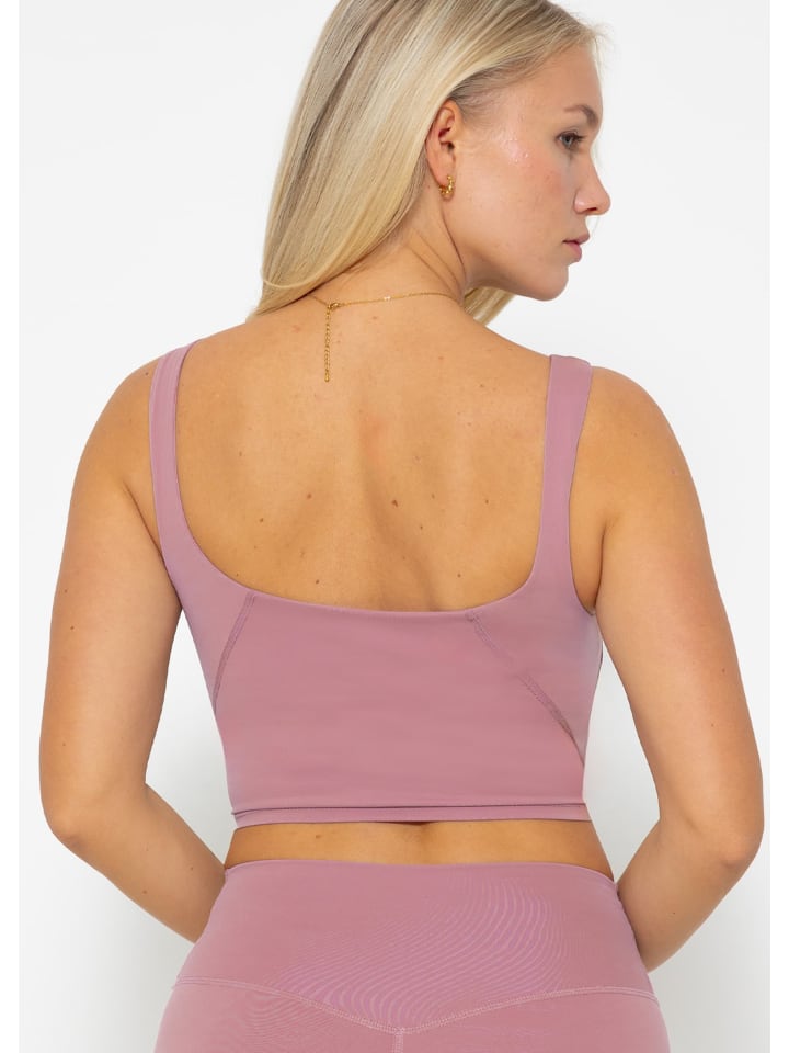 SASSYCLASSY Sport BH mit breiten Trägern und Rückenausschnitt in Rosa günstig kaufen