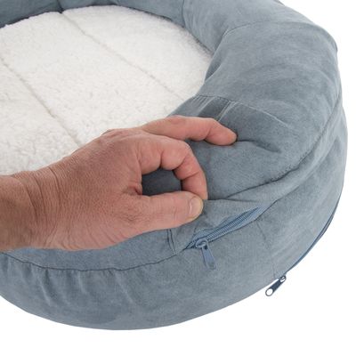 Hundebett Memory oval, grau-blau
