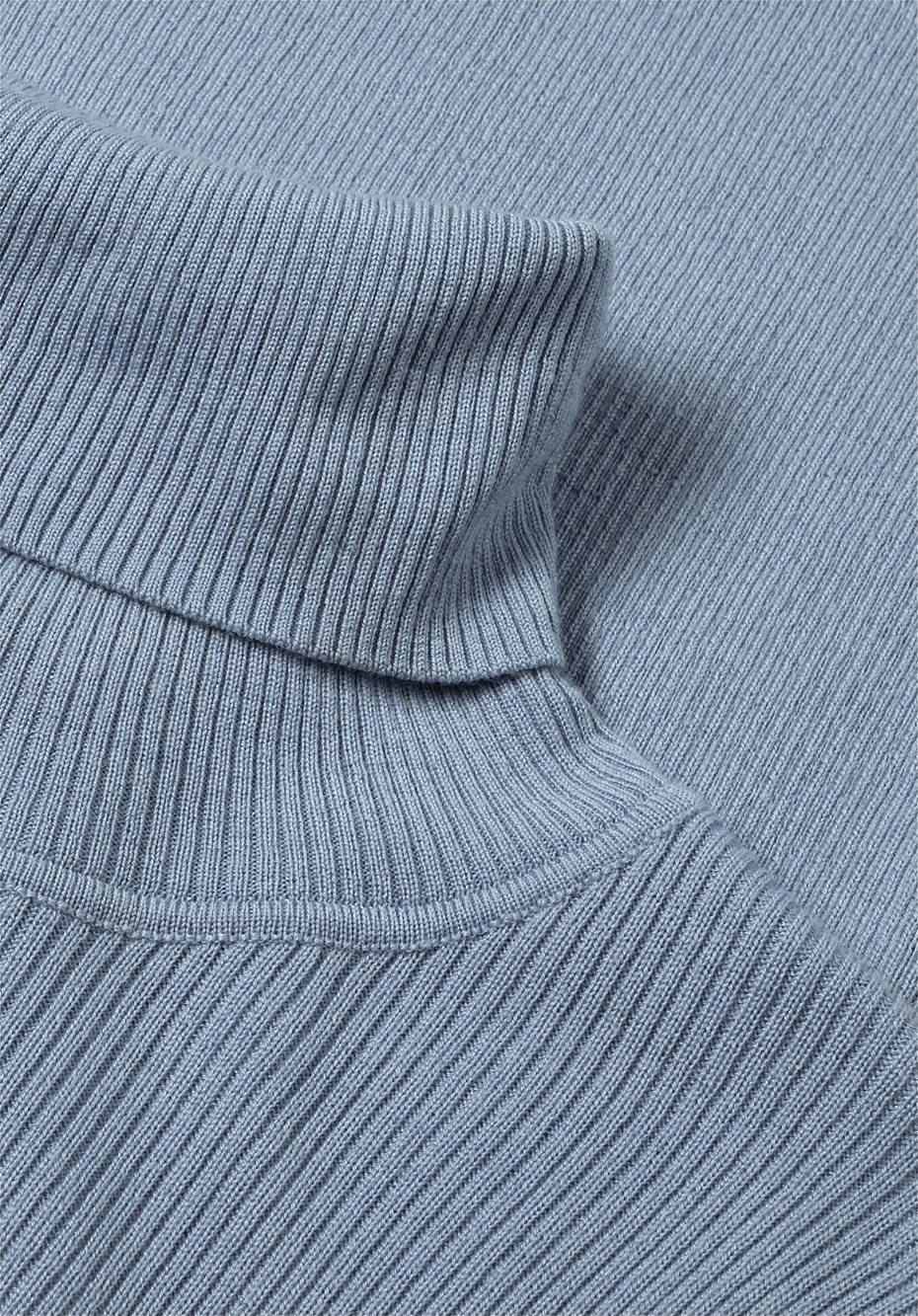 Rollkragenpullover aus Bio-Merinowolle mit Seide