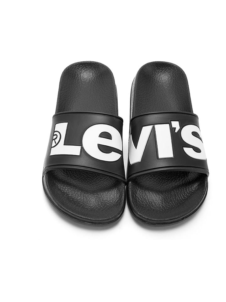 Levi´s Pantoletten in Schwarz/ Weiß günstig kaufen