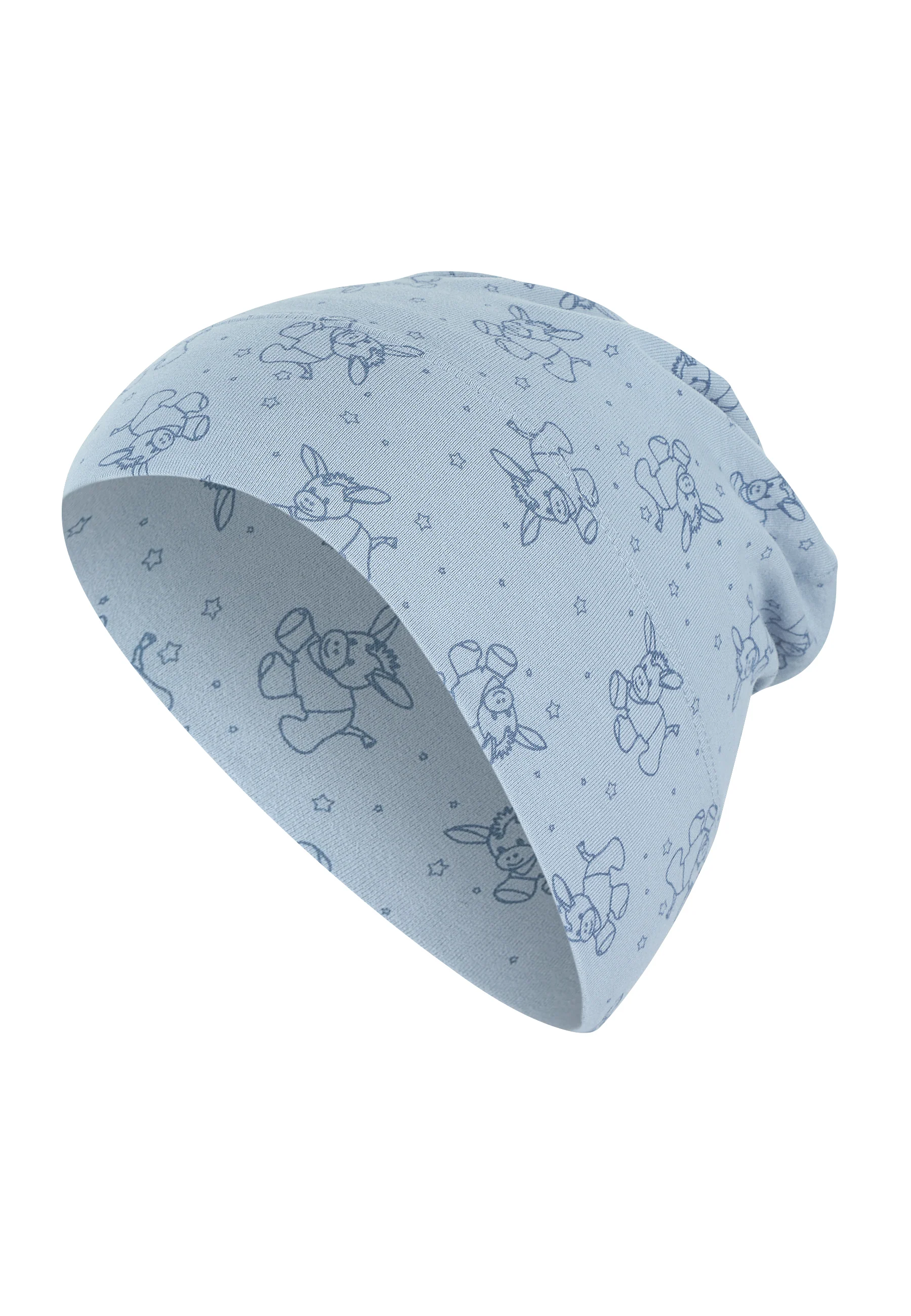 GOTS Slouch-Beanie aus Jersey (Bio) in Hellblau
