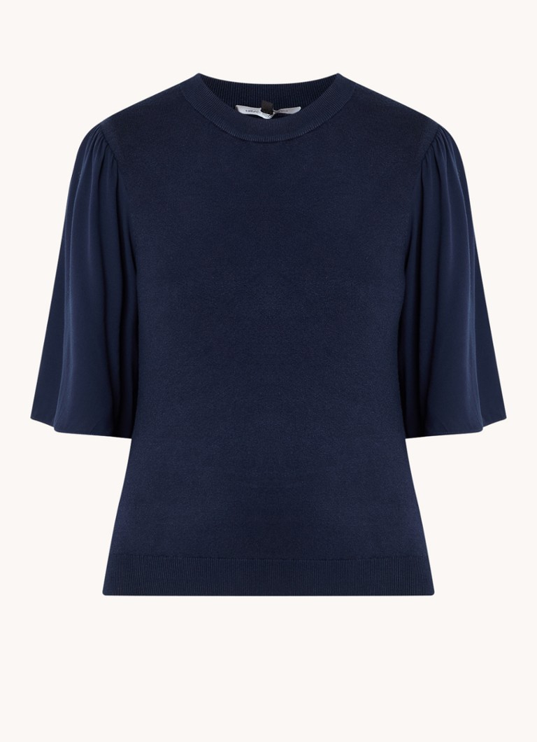 French Connection Krista fine-knit top with butterfly sleeves
