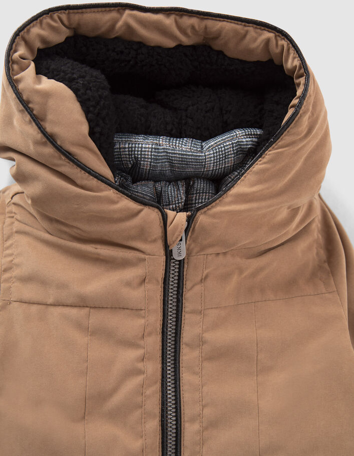Parka camel fourrée à capuche bébé garçon