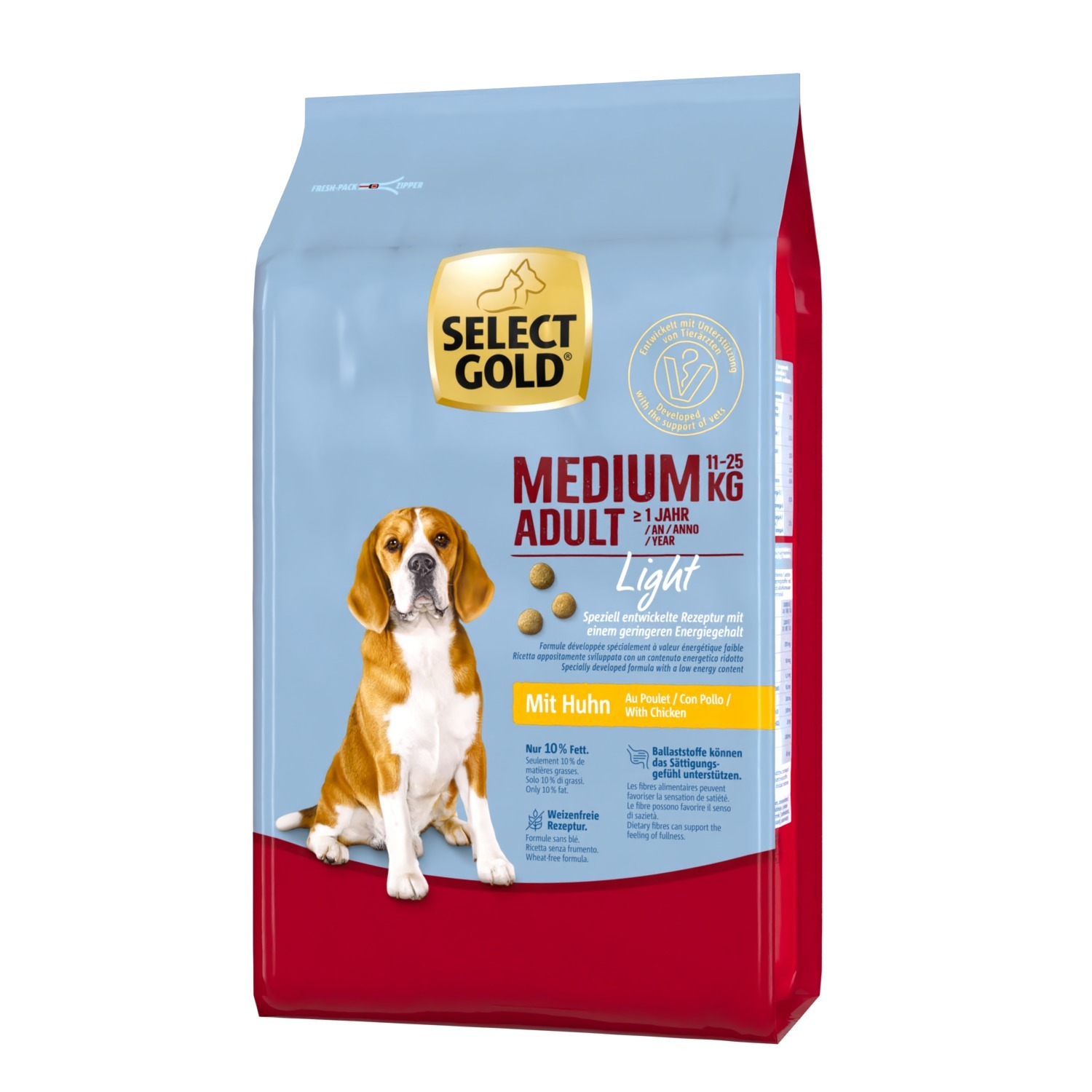 SELECT GOLD Hundetrockenfutter SELECT GOLD Light Medium Adult Huhn 4 kg
