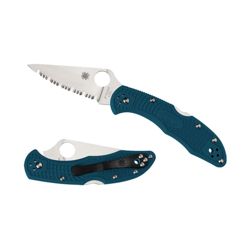 Spyderco Delica 4 Frn Blue K390 Serrated C11FSK390