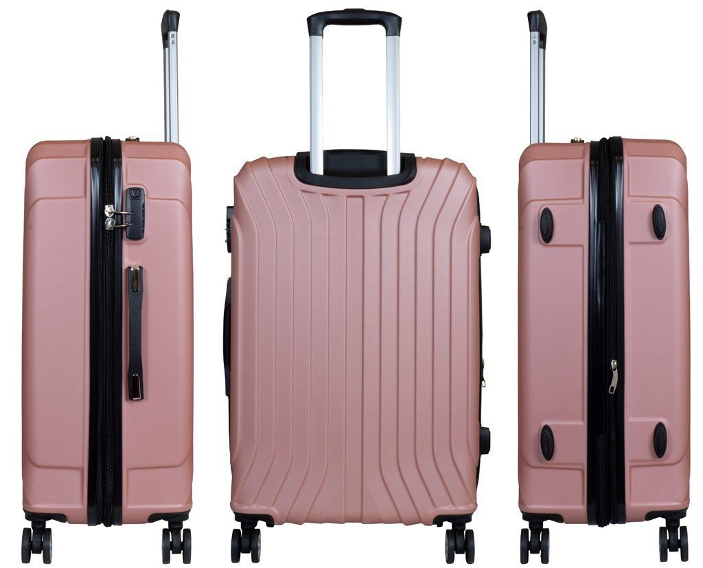Trendyshop365 Hartschalen-Trolley Almeria 119 Liter, Größe XL, 4 Rollen, extra groß, Dehnfalte, Zahlenschloss