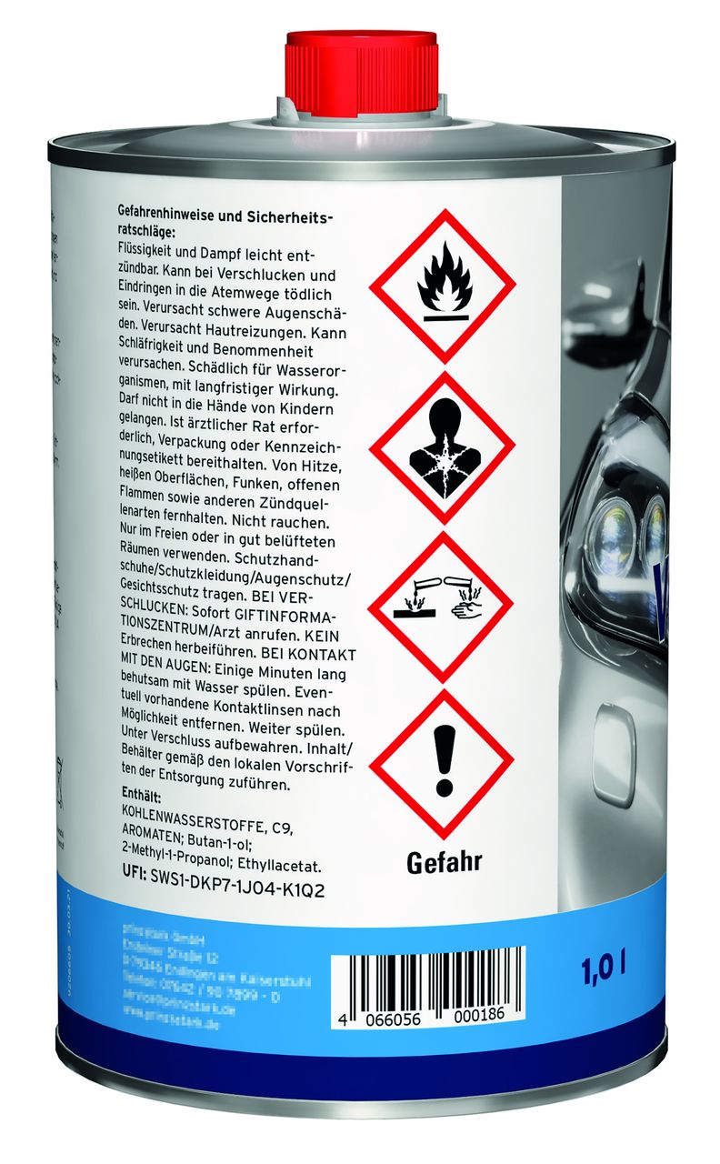 Plid Premium Nitro-Verdünner Reiniger Lack-Verdünner Farblos