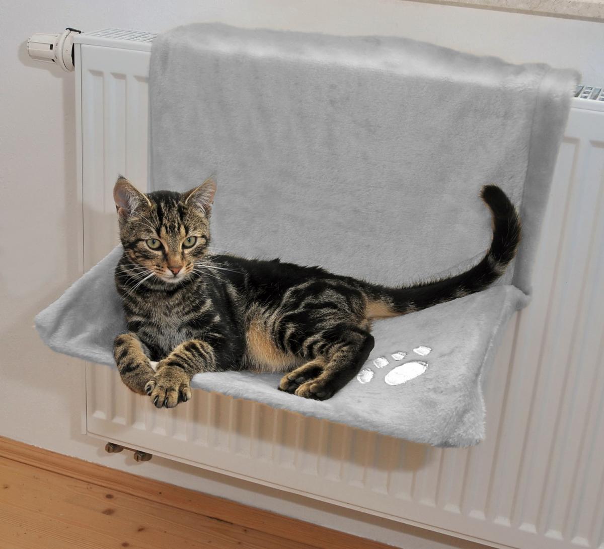 Silvio Design Katzen Heizkörperliege uni grau