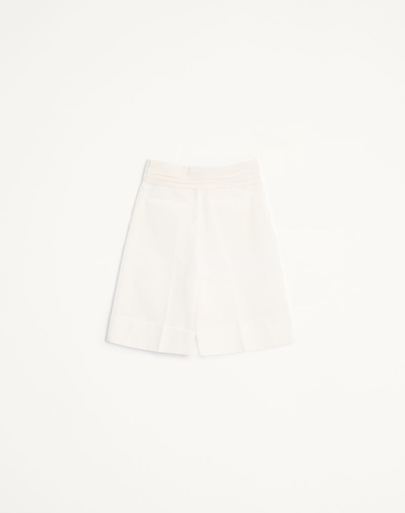 Bermudas em linho de algodão diagonal