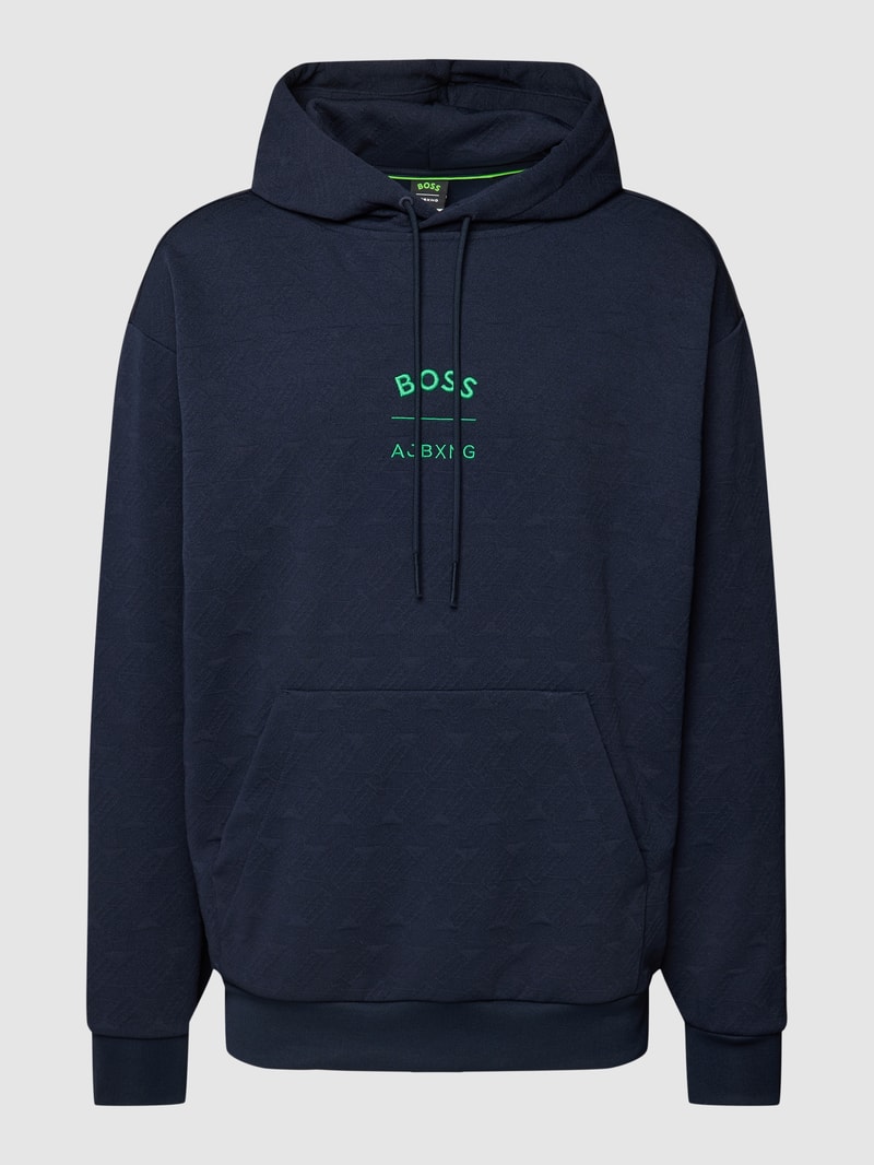 Hoodie mit Känguru-Tasche Modell 'Sly AJ' in marineblau