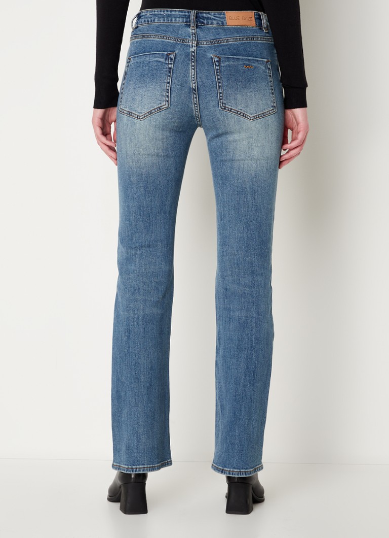 Calça jeans flare de cintura alta Summum Lucca com acabamento lavado e elastano.