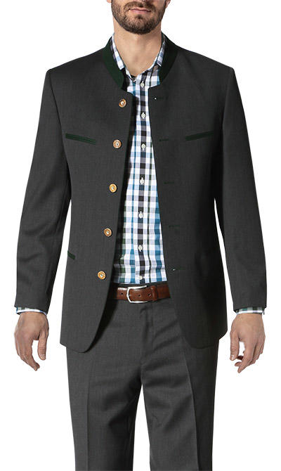 Lodenfrey, Trachten Janker Eisenerz, Comfort Fit, Twill, anthrazit