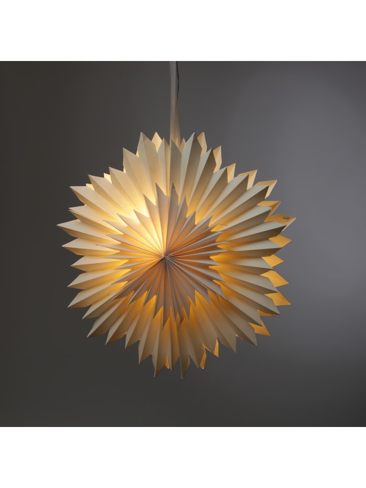 MARELIDA LED Papierstern EISBLUME Weihnachtsstern beleuchtet D: 40cm in weiß günstig kaufen onesize