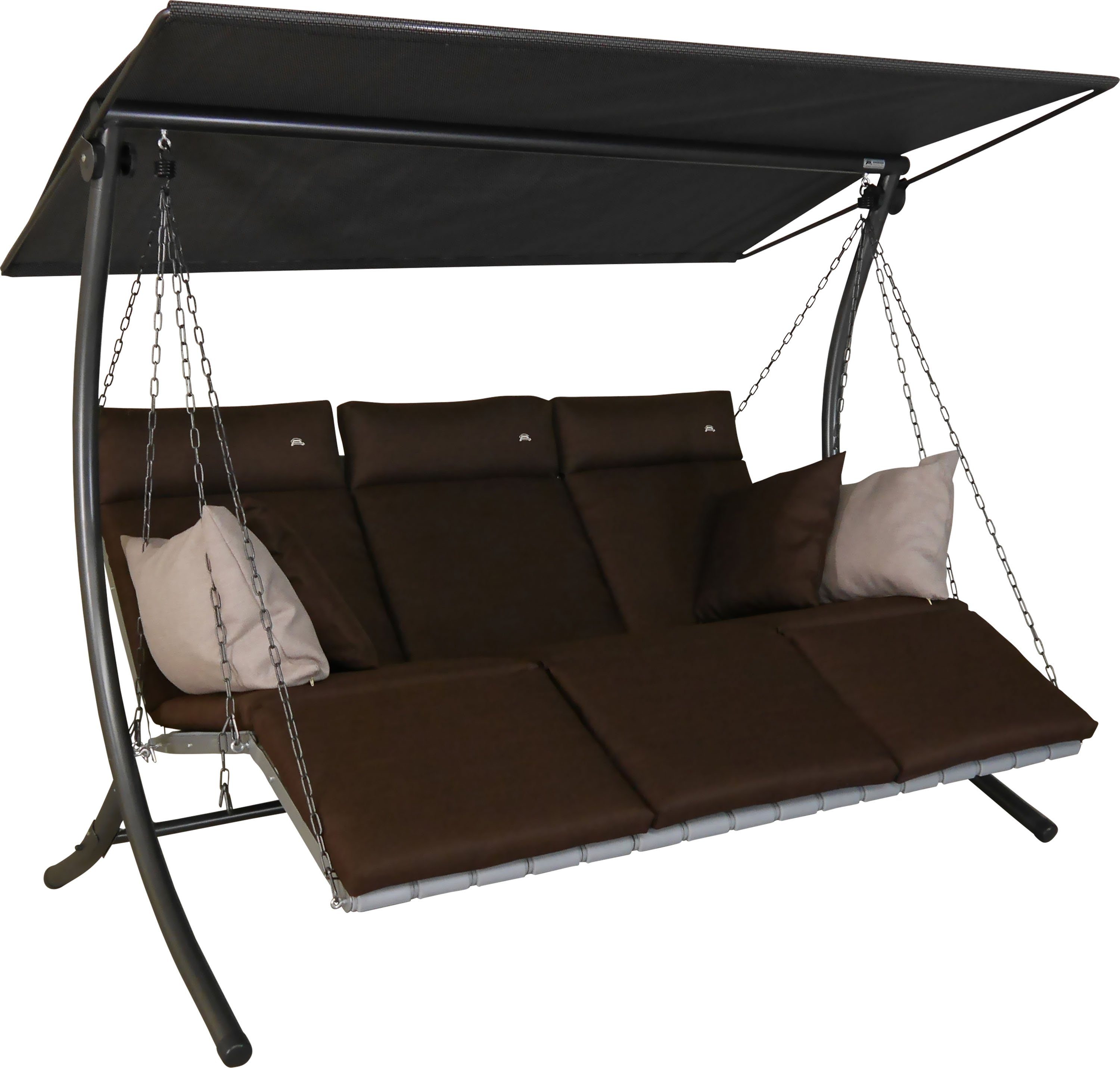 Angerer Freizeitmöbel Hollywoodschaukel Luxus Smart coffee, 3-Sitzer, Bettfunktion, BxTxH: 210x145x160 cm