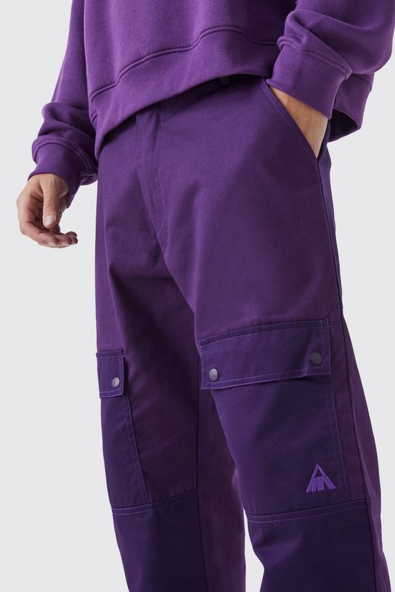 Lockere Colorblock Cargo-Hose mit Logo