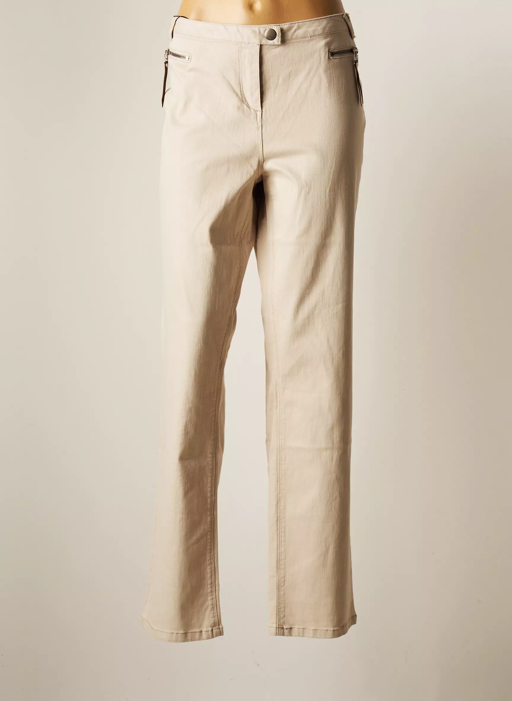 Breal Pantalons Droits Femme couleur beige