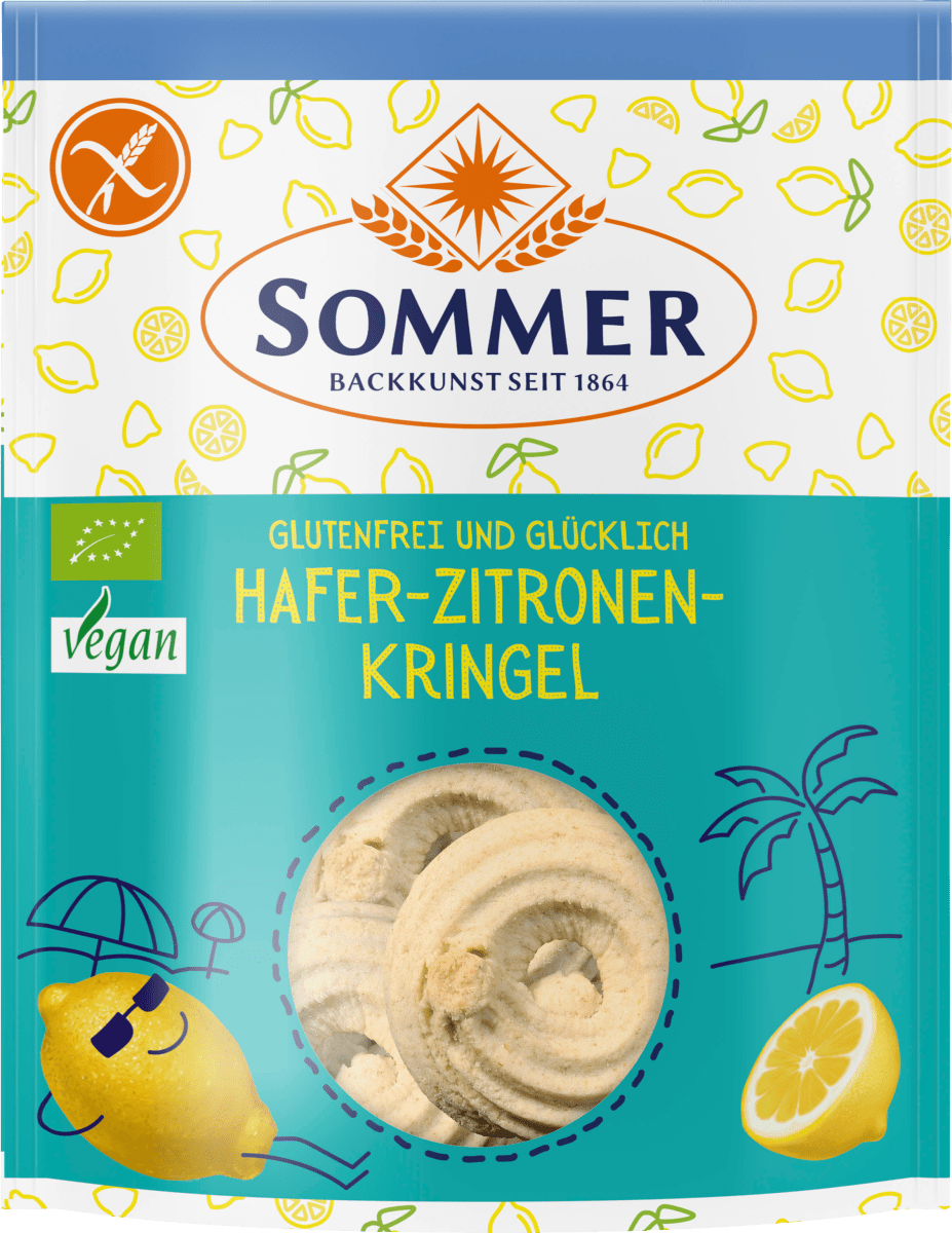 Kekse, Hafer-Zitronen- Kringel, glutenfrei, 100 g