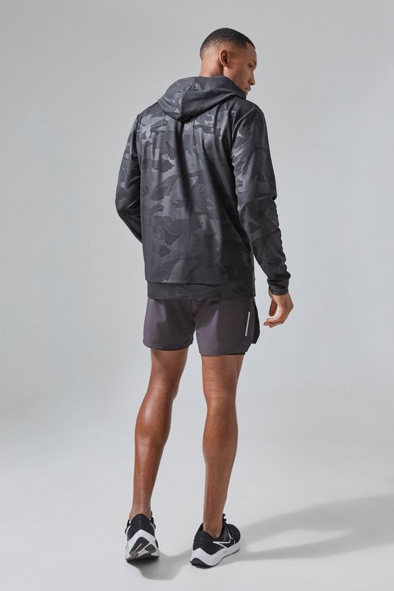 Man Active Camouflage Performance Hoodie mit Reißverschluss
