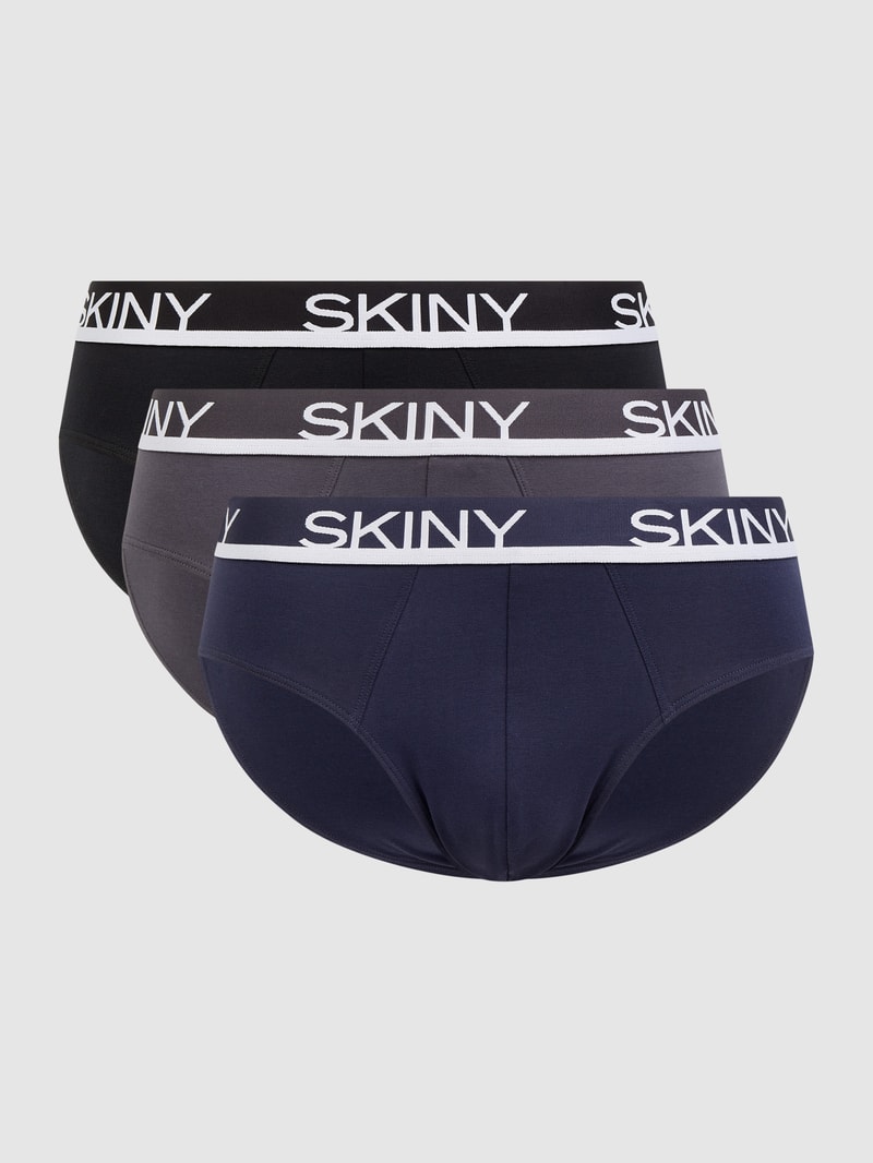 Slip mit Stretch-Anteil im 3er-Pack in mittelgrau meliert