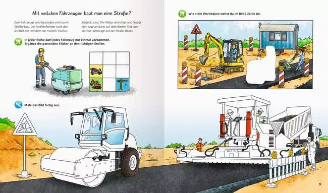 Ravensburger Wieso? Weshalb? Warum? aktiv-Heft: Fahrzeuge auf der Baustelle