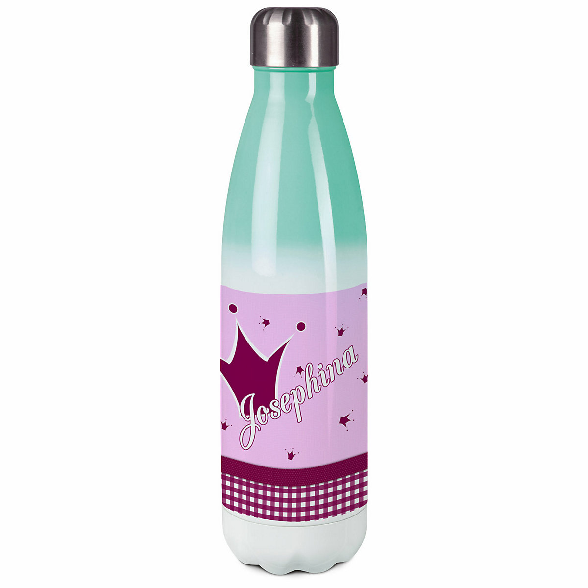 Edelstahl Kinder Thermoflasche / Trinkflasche bunt Krone Farbe brombeere Spülmaschinenfest, Auslaufsicher, Bruchfest, Doppelwandig, Für Heißgetränke geeignet, Mit Deckel, Isoliert