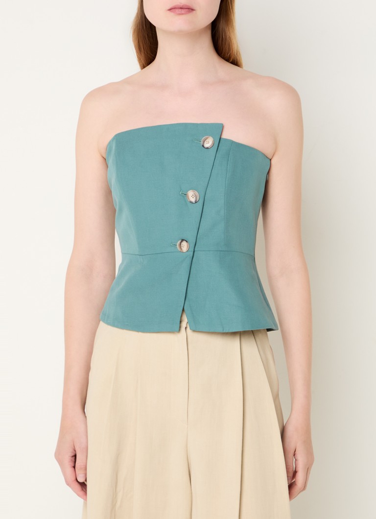 ba&sh Gabriella strapless top in linen blend