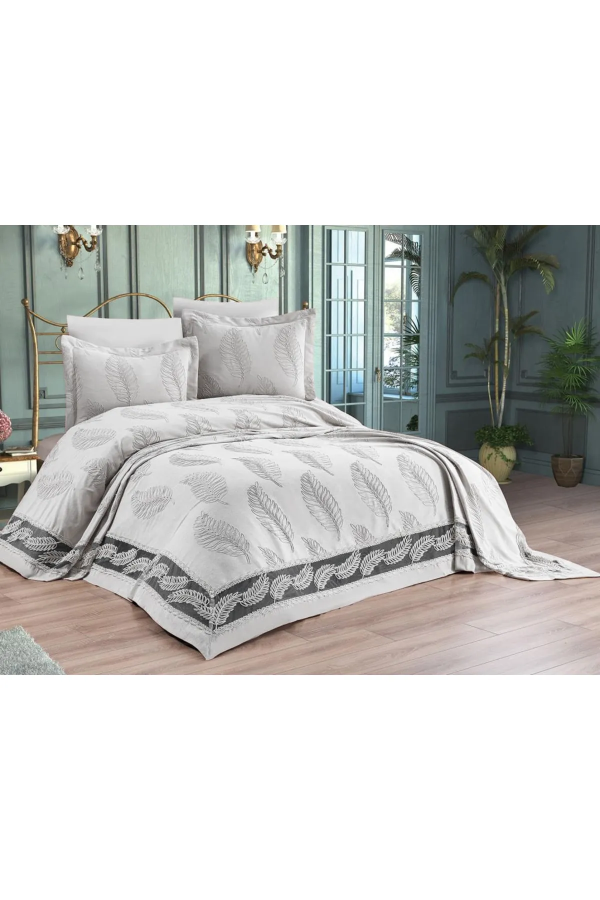 Çeyiz Diyarı  Çeyizdiyarı Barbara 6-teiliges Chenille-Piqué-Set Creme