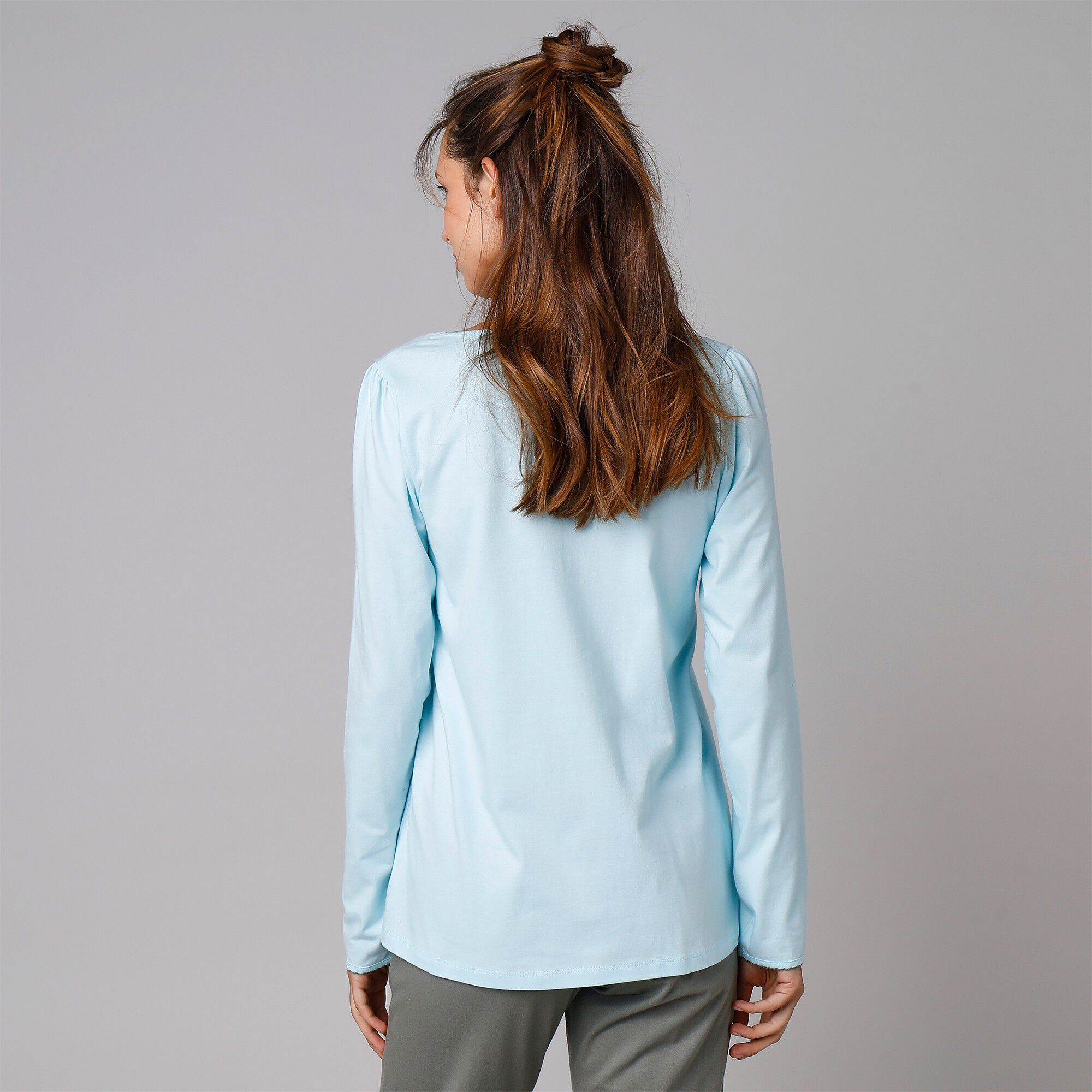 Tee-shirt de pyjama manches longues imprimé base fleurs