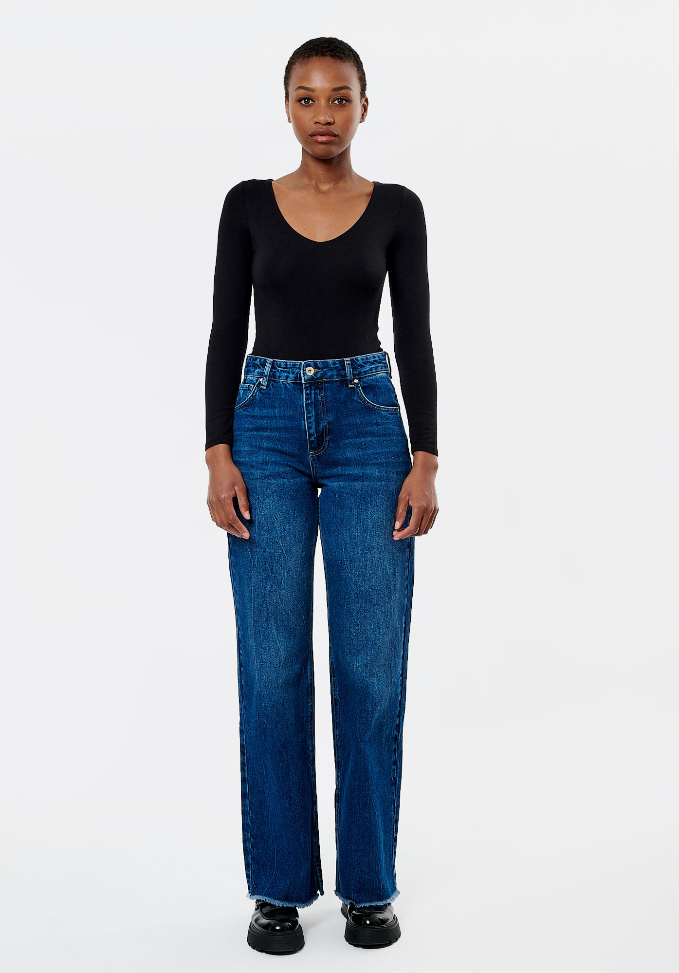 VIOLA  Jean wideleg bleu femme