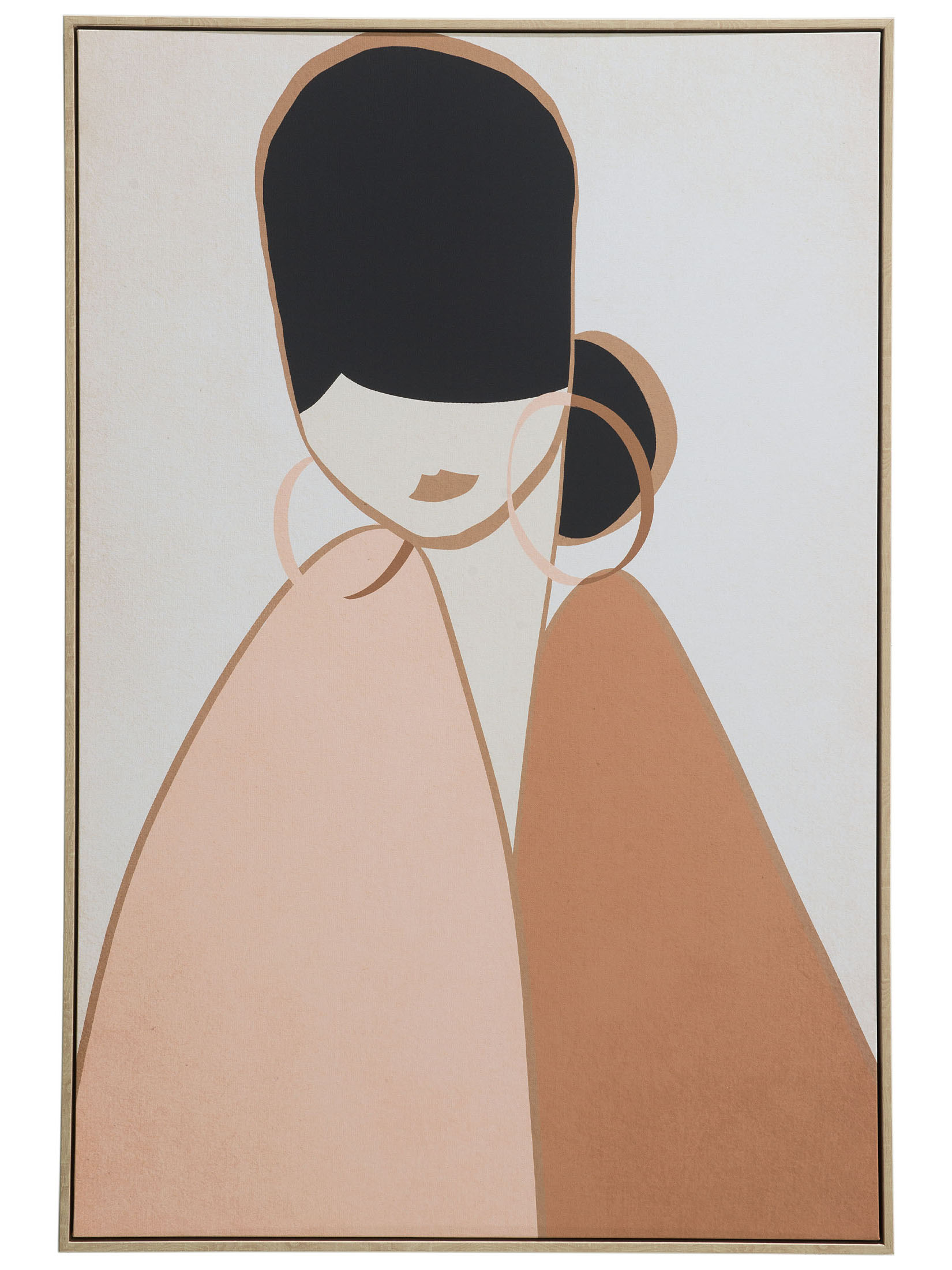 Seamless Beauty Leinwand-Druck-gerahmt, Beige/Schwarz