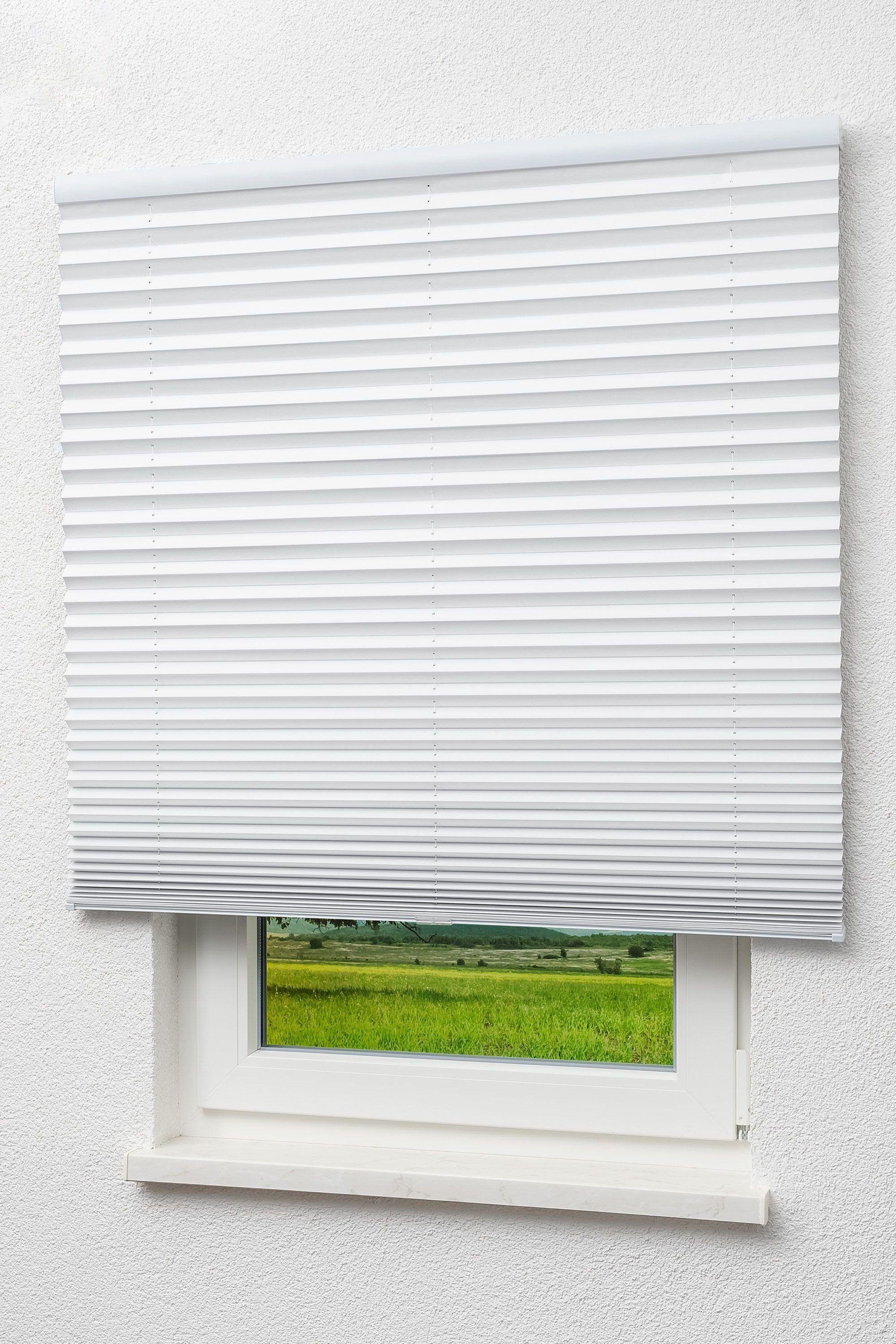 Plissee Thermo freihängend Reinweiß, LYSEL®, abdunkelnd, HxB 160x80cm