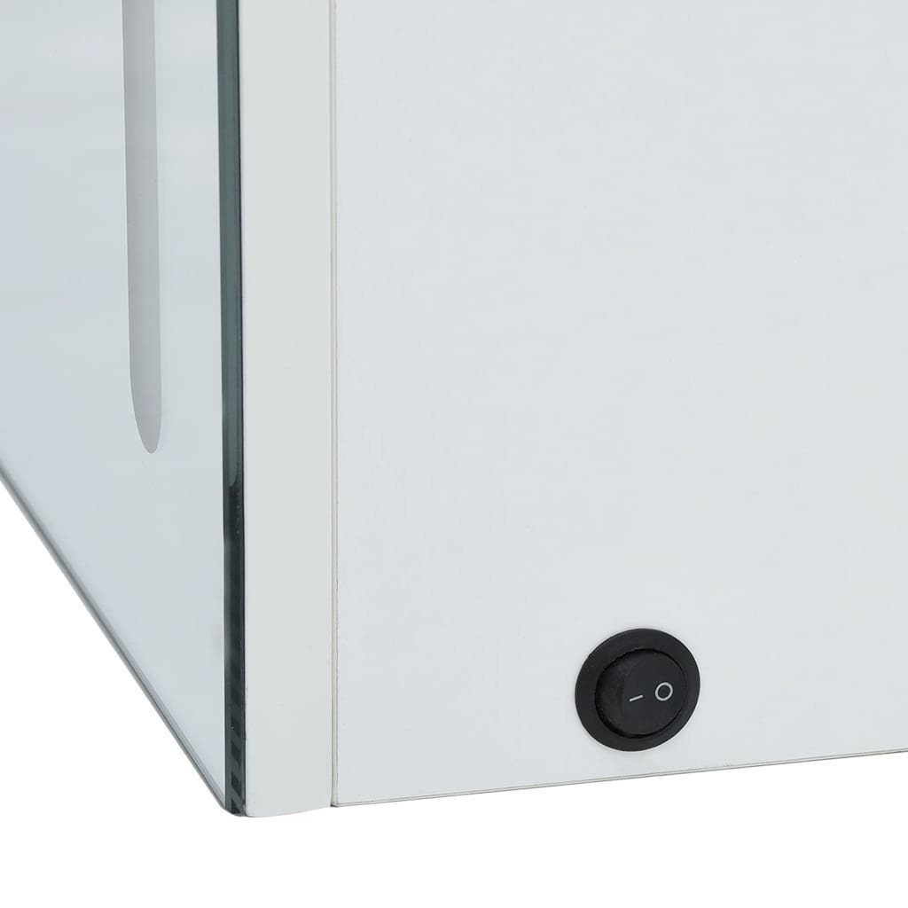möbelando Badezimmerspiegelschrank 3007473 (LxBxH: 13x50x70 cm) inkl. Beleuchtung aus MDF in Weiß mit einer Tür und 3 Fächern