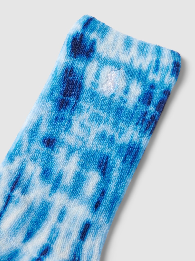 Socken mit Allover-Muster Modell 'TERRY' in blau meliert