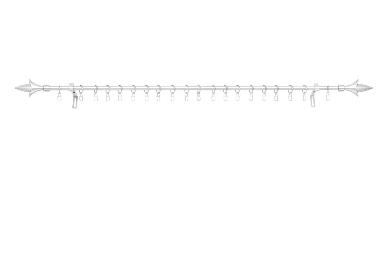 Lichtblick Gardinenstange Lilie, 16 mm, ausziehbar 130 - 240 cm - Silber