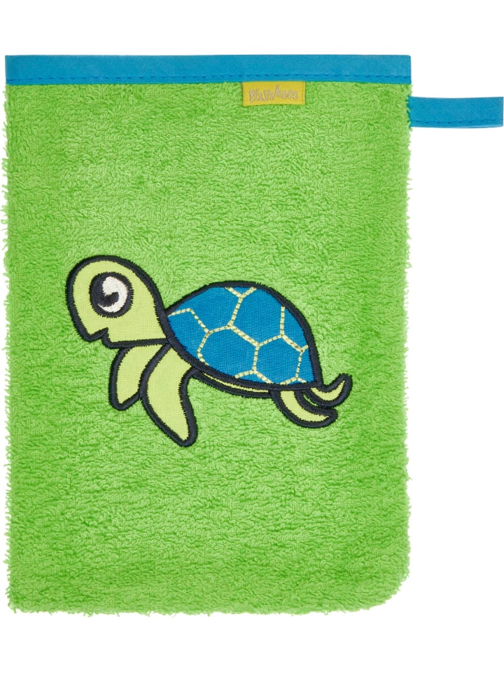 Playshoes Frottee-Waschhandschuh Schildkröte in Grün günstig kaufen onesize